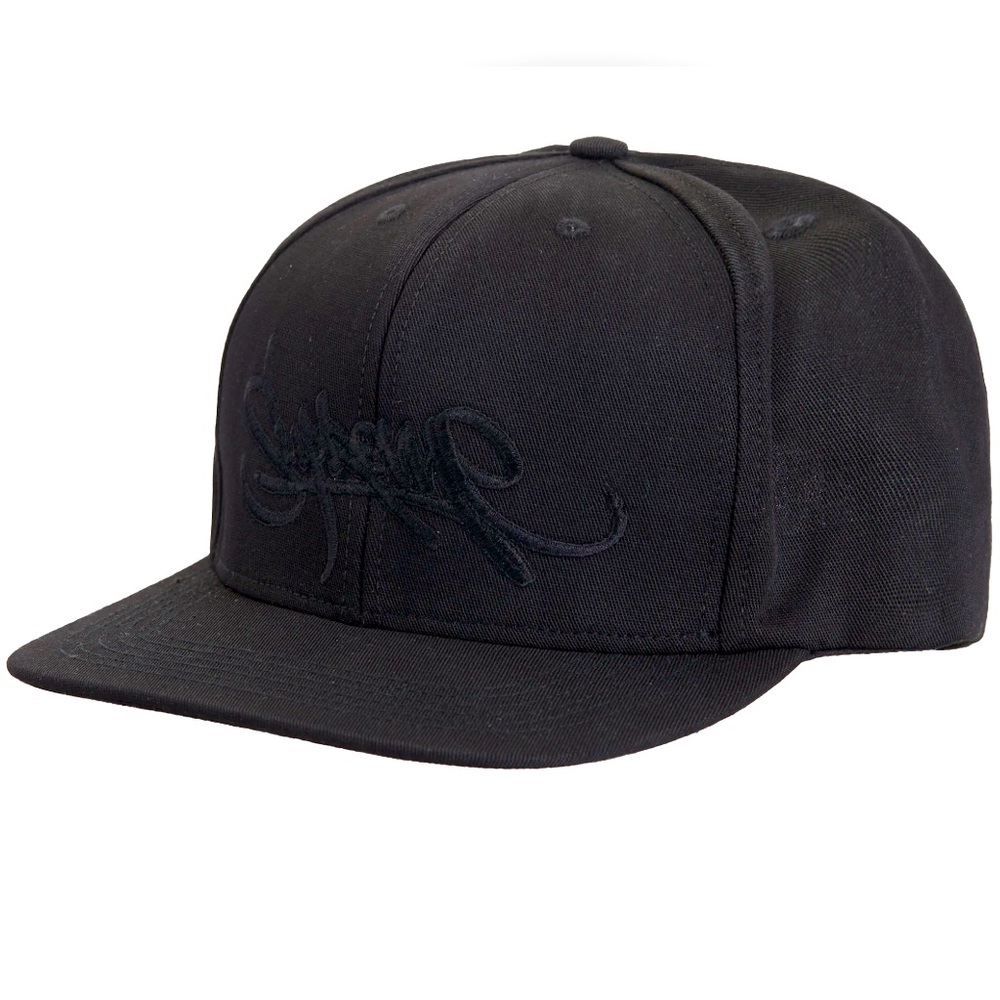 Supreme handstyle script logo 6 panel cap black brand new ds snapback hat